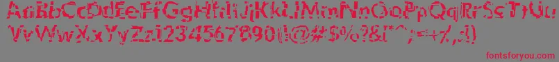 Shattered Font – Red Fonts on Gray Background