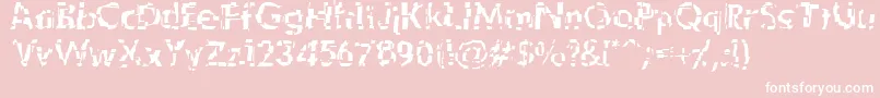 Shattered Font – White Fonts on Pink Background