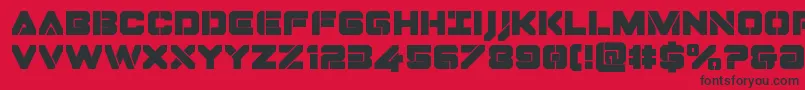 Dominojack-Schriftart – Schwarze Schriften auf rotem Hintergrund