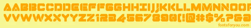 Dominojack Font – Orange Fonts on Yellow Background