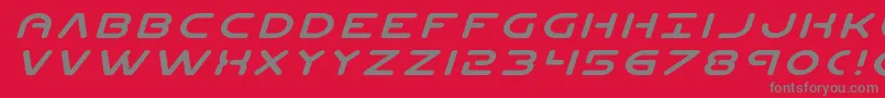 Fonte Planetnexpandital – fontes cinzas em um fundo vermelho