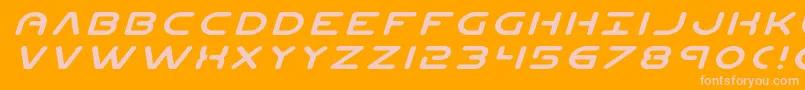 Planetnexpandital-Schriftart – Rosa Schriften auf orangefarbenem Hintergrund