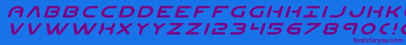 Planetnexpandital-Schriftart – Violette Schriften auf blauem Hintergrund