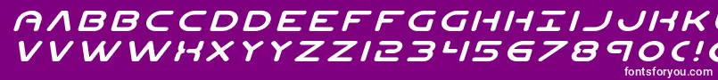 Planetnexpandital-Schriftart – Weiße Schriften auf violettem Hintergrund