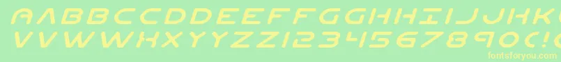Planetnexpandital-Schriftart – Gelbe Schriften auf grünem Hintergrund