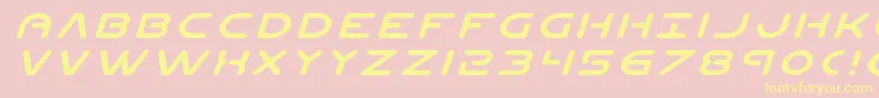 Fonte Planetnexpandital – fontes amarelas em um fundo rosa