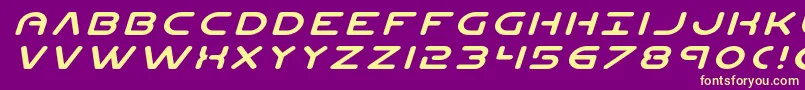 Planetnexpandital-Schriftart – Gelbe Schriften auf violettem Hintergrund