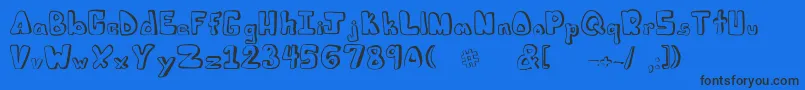 Juliesfont Font – Black Fonts on Blue Background