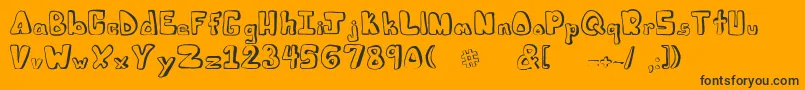 Juliesfont Font – Black Fonts on Orange Background