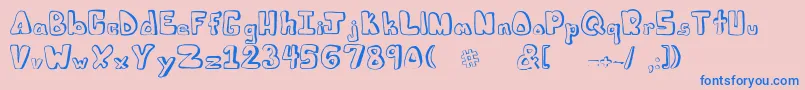 Juliesfont Font – Blue Fonts on Pink Background