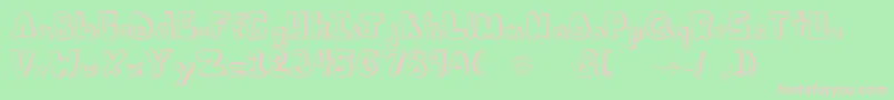 Juliesfont Font – Pink Fonts on Green Background