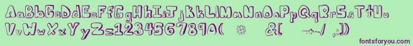 Juliesfont Font – Purple Fonts on Green Background