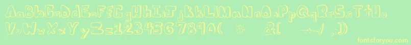 Juliesfont Font – Yellow Fonts on Green Background