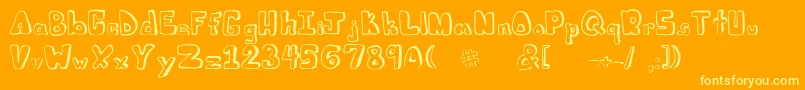 Juliesfont Font – Yellow Fonts on Orange Background