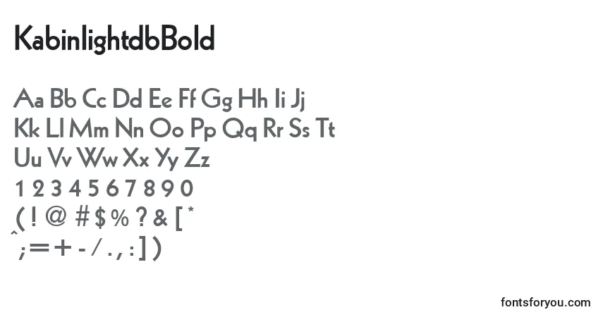 Schriftart KabinlightdbBold – Alphabet, Zahlen, spezielle Symbole