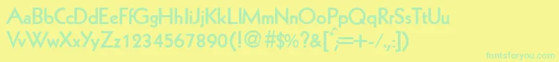 KabinlightdbBold-Schriftart – Grüne Schriften auf gelbem Hintergrund