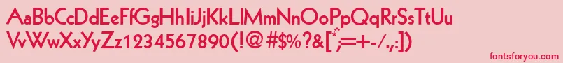 フォントKabinlightdbBold – ピンクの背景に赤い文字