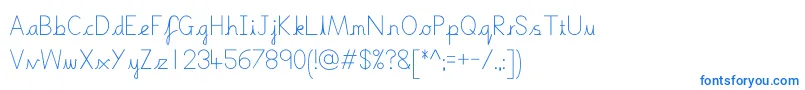 フォントBoringBoring – 白い背景に青い文字