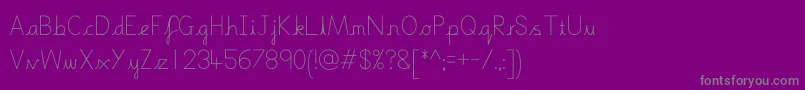 フォントBoringBoring – 紫の背景に灰色の文字