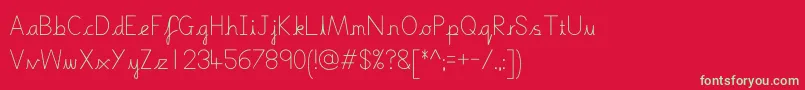 フォントBoringBoring – 赤い背景に緑の文字