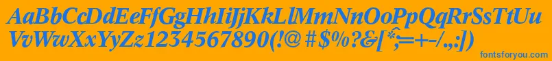 C790RomanBolditalic Font – Blue Fonts on Orange Background