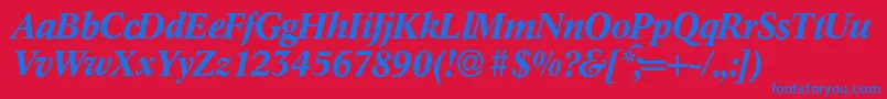 フォントC790RomanBolditalic – 赤い背景に青い文字