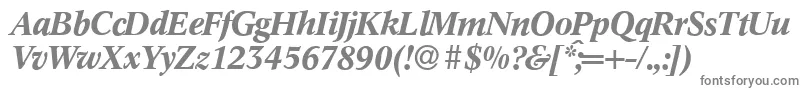 C790RomanBolditalic-fontti – harmaat kirjasimet valkoisella taustalla