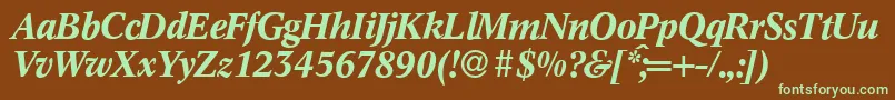 C790RomanBolditalic Font – Green Fonts on Brown Background