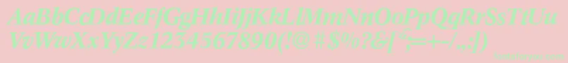 C790RomanBolditalic Font – Green Fonts on Pink Background