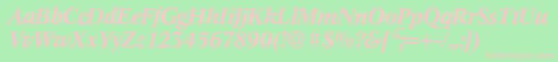 C790RomanBolditalic-fontti – vaaleanpunaiset fontit vihreällä taustalla