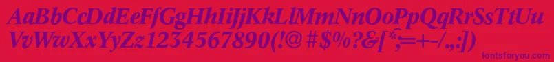 Police C790RomanBolditalic – polices violettes sur fond rouge