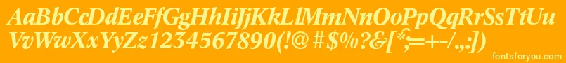 C790RomanBolditalic Font – Yellow Fonts on Orange Background