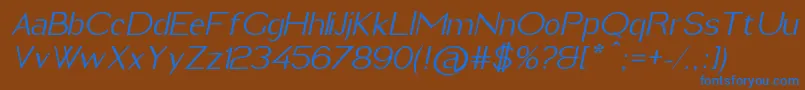 ImeldaItalic Font – Blue Fonts on Brown Background