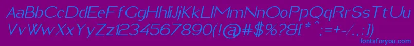 ImeldaItalic Font – Blue Fonts on Purple Background
