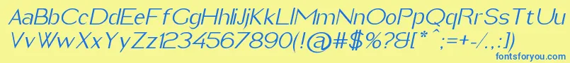 ImeldaItalic Font – Blue Fonts on Yellow Background
