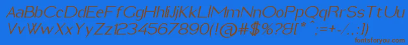 ImeldaItalic Font – Brown Fonts on Blue Background