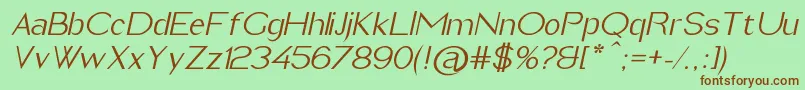 ImeldaItalic Font – Brown Fonts on Green Background