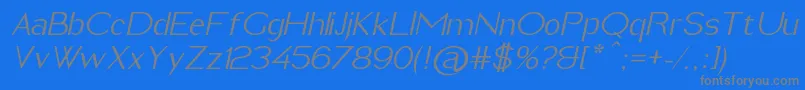 ImeldaItalic Font – Gray Fonts on Blue Background