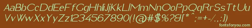ImeldaItalic Font – Green Fonts on Brown Background