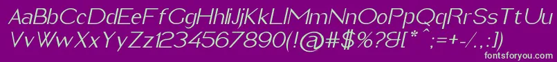 ImeldaItalic Font – Green Fonts on Purple Background