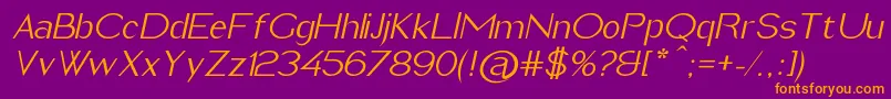 ImeldaItalic Font – Orange Fonts on Purple Background