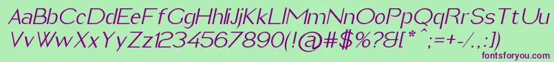 ImeldaItalic Font – Purple Fonts on Green Background