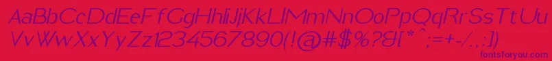 Шрифт ImeldaItalic – фиолетовые шрифты на красном фоне