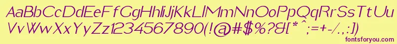 ImeldaItalic Font – Purple Fonts on Yellow Background