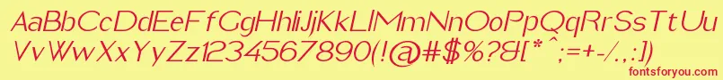 ImeldaItalic Font – Red Fonts on Yellow Background