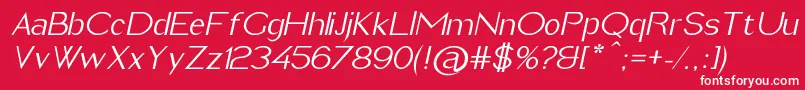 Шрифт ImeldaItalic – белые шрифты на красном фоне