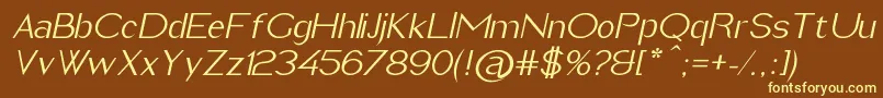ImeldaItalic Font – Yellow Fonts on Brown Background