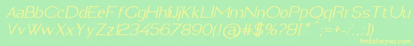 ImeldaItalic Font – Yellow Fonts on Green Background