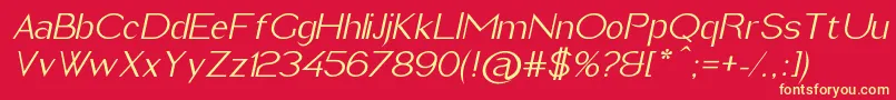 ImeldaItalic Font – Yellow Fonts on Red Background