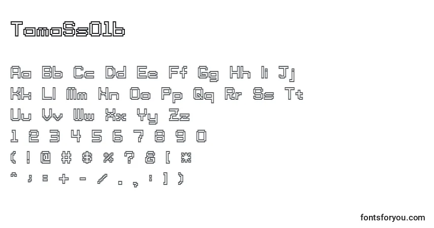 Czcionka TamaSs01b – alfabet, cyfry, specjalne znaki